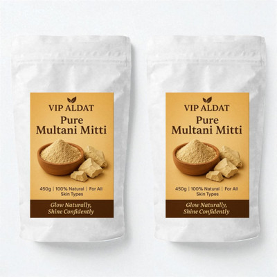 VIP ALDAT Glow True Herbal Multani Mitti Bright Pack (450g × 2 = 900g)(900 g)