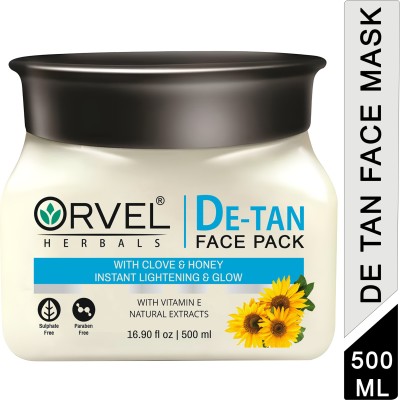 orvel HERBALS DETAN FACE PACK | WITH KOJIC , MILK PROTEIN & HONEY| 15 DAYS TAN REMOVAL(500 ml)