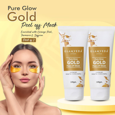 GLAMVEDA Pure Glow Anti Pollution With Gold Peel Off Mask Pack Of 2(200 g)