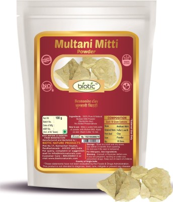 biotic Multani Mitti Powder (Fuller’s Earth/Calcium Bentonite Clay)(100 g)