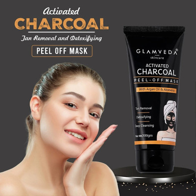 GLAMVEDA Women Activated Charcoal Peel Off Mask For Tan Removal & Deep Cleaning(100 g)