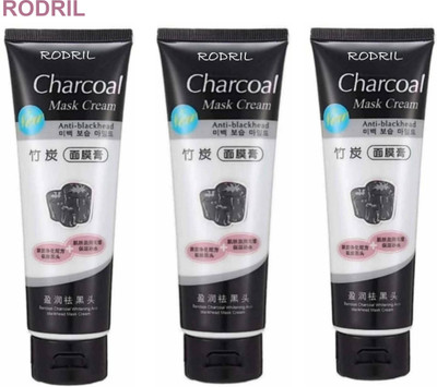 rodril CHARCOAL MASK PEEL OFF FOR ACNE REMOVAL PACK OF 3(390 ml)