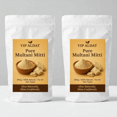 VIP ALDAT Multani Mitti Glow Herbal Radiance Natural Skin Pack 2 (2×450g)(900 g)