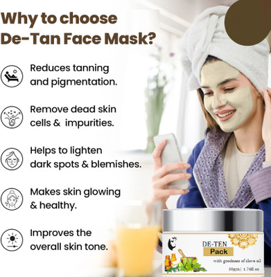KA-KAIASHA Natural Care D Tan Face Pack |Tan removal Pack(50 g)