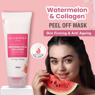 GLAMVEDA Watermelon & Collagen Skin Firming & Anti Ageing Peel off Mask | Paraben Free(100 g)