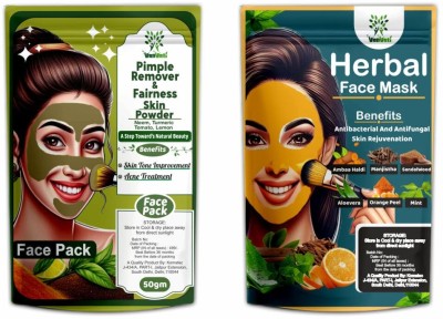 Vanvati Pimple Fairness & Herbal Face Mask Powder Combo For Face & Skin Care Powder(100 g)