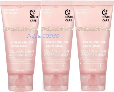 Prefetto COSMO Collagen Peel Off Mask Pack of 3 for Skin Firming & Glow(300 ml)