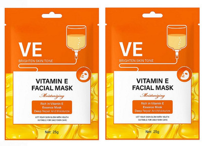 nuvya Vitamin E Moisture Lock Facial Mask – 2 Sheets(25 ml)