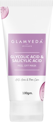 GLAMVEDA Glycolic Acid & Salicylic Acid Anti Acne Peel Off Mask | Paraben Free(100 g)