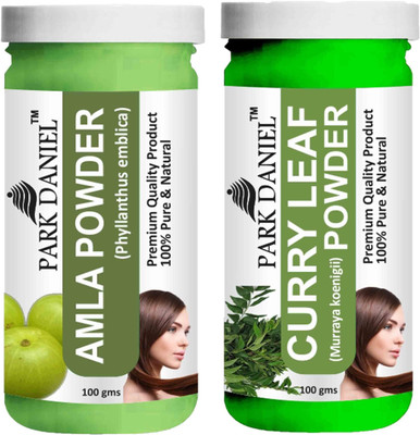 PARK DANIEL Premium Amla Powder & Curry Leaf Powder Combo Pack of 2 Bottles of 100 gm (200 gm )(200 g)