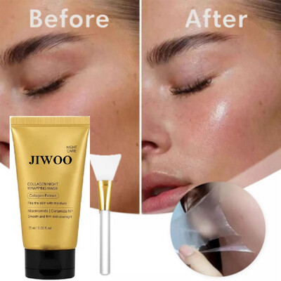 Jiwoo Korean Collagen Night Wrapping Peel Off Mask with Brush(75 ml)