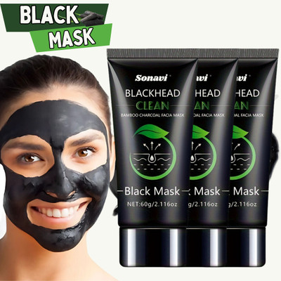 Sonavi Activated Charcoal Face Mask – Deep Clean, Blackhead Removal for Men & Women(180 g)