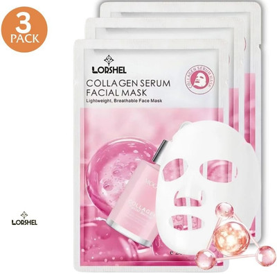 LORSHEL Collagen Face Mask Bio Collagen Face Sheet Mask Smooth Soft Skin(75 ml)