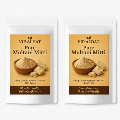 VIP ALDAT Mutani Mitti Herbal Glow Radiance Natural Bright Pure Skin Detox Pack 2 (2×450g)(900 g)