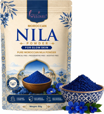 VLOVEU Original Moroccan Blue Nila Powder face pack | Morocco Skin Whitening(50 g)