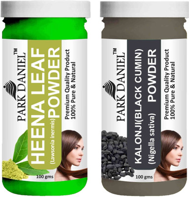 PARK DANIEL Premium Henna Leaf Powder & Kalonji(Black Cumin) Powder Combo Pack of 2 Bottles of 100 gm (200 gm )(200 g)