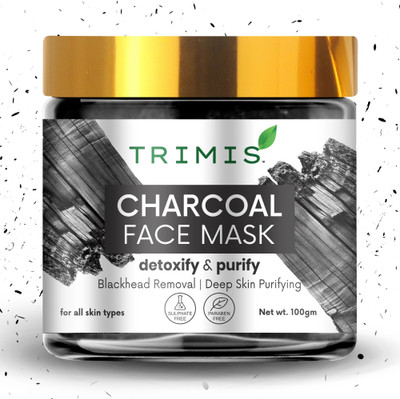 TRIMIS Activated Charcoal Face Mask – Deep Pore Cleansing & Blackhead Removal(100 g)