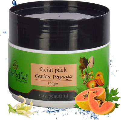 Herbdiva Carica Papaya Facial Face Pack | Face Mask for Deep Exfoliation(500 g)