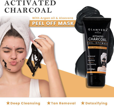GLAMVEDA Activated Charcoal Peel Off Mask Enriched With Argan Oil and Aloe Vera(100 g)