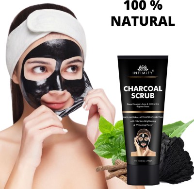 INTIMIFY Activated Charcoal Peel Off Mask, Face Whitening & Brightening, De-Tans skin(100 g)