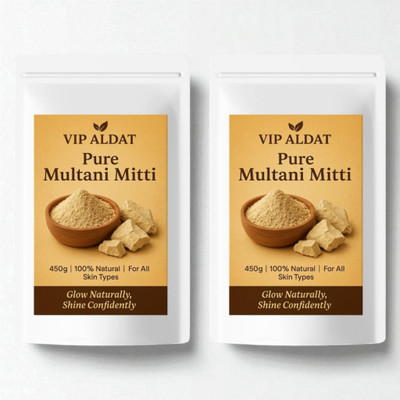VIP ALDAT Multani Mitti Glow Essence+ Herbal Pure Bright Detox Pack 2 (2×450g)(900 g)
