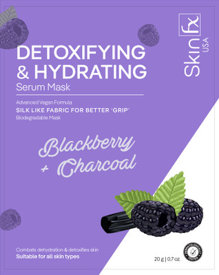 Skin FX Face sheet mask for glowing brightening deep cleansing skin serum mask(25 ml)