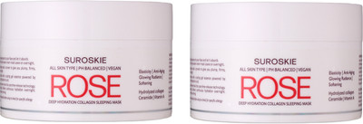 Suroskie Rose Deep Hydration Collagen Sleeping Mask 50ml (Pack of 2) | For Glowing Skin(100 g)