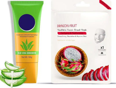 REIMICHI SUNSCREEN AND DRAGON FRUIT SHEET MASK COMBO(120 g)