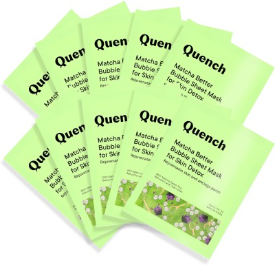Quench Botanics Matcha Green Tea Bubble Sheet Mask for Skin Detoxification(210 g)