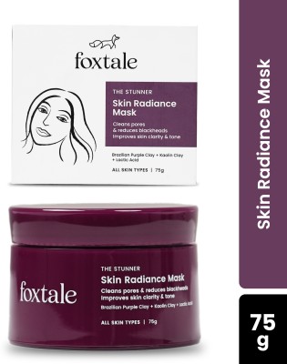 Foxtale Detan Skin Radiance Mask, With Lactic Acid & Brazilian Purple Clay, Removes Tan(75 g)