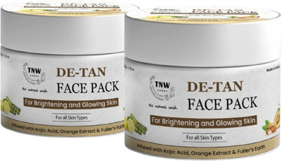 TNW - The Natural Wash Set of 2 De-Tan Face Pack | Kojic Acid | Glowy | Radiant Skin(100 g)