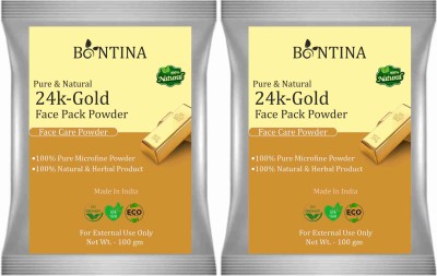 BONTINA 24-K Gold Face Pack Powder Pack Of 2 - 200 gm(200 g)