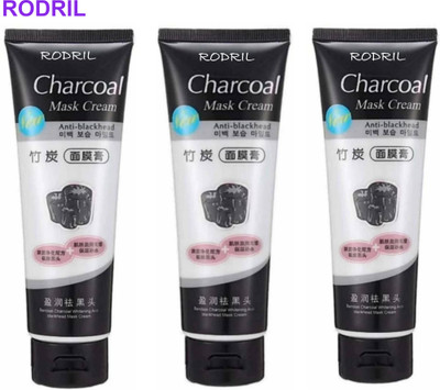 rodril CHARCOAL FACE MASK PEEL OFF FOR CLEARER SKIN PACK OF 3(390 ml)