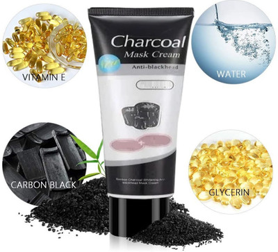 Libline Charcoal Mask Cream For Daily Pollution Free Skin, Black Head Remove(130 ml)
