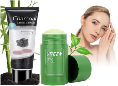 Luster Shine Activated Charcoal Face Mask & Green Tea Stick Mask(170 ml)