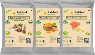 Brightland Sandalwood face pack katuri Turmeric powder Masoor dal powder 40gm each(120 g)