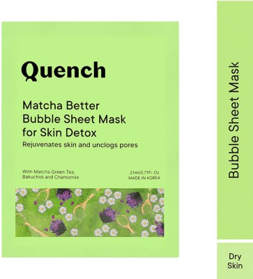 Quench Botanics Matcha Green Tea Bubble Sheet Mask for Skin Detoxification(21 ml)