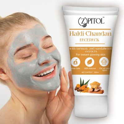 ZPITOL Haldi Chandan Face Pack ,Clear Complexion, Paraben-Free , No Silicone, Men Women(200 ml)