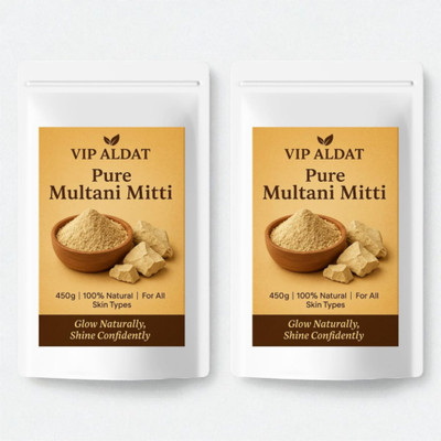 VIP ALDAT Multani Mitti Glow Prestige AuraX Herbal Bright Glow Pack 2 (2×450g)(900 g)
