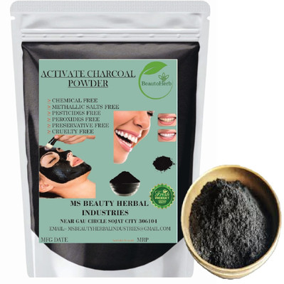 Beautoherb pure Natural Charcoal Powder for face pack soft skin(400 g)