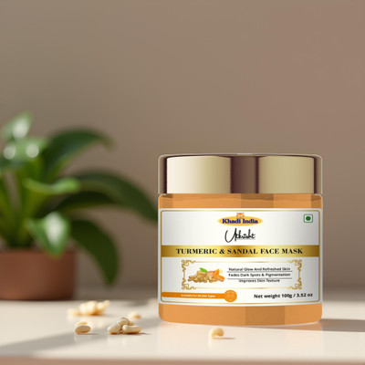 Utkrisht Khadi Sandal Turmeric Herbal Mask for Skin Renewal and Glow(100 g)