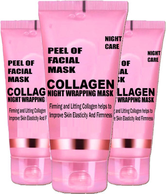 GABANA Collagen Overnight Wrapping Peel Off Facial Mask Skin 100ML Pack of 3(300 ml)