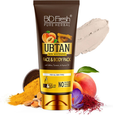 Biofresh Ubtan Face Pack Mask for Fairness, Tanning & Glowing Skin with Saffron, Turmeric & Apricot Oil(120 ml)