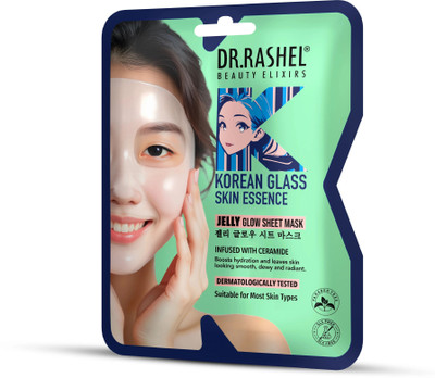 DR.RASHEL Korean Jelly Glow Sheet Mask with Ceramide | Dewy & Nourished Skin(25 g)