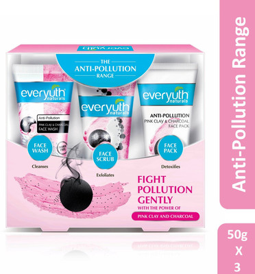 Everyuth Naturals Naturals Anti Pollution face wash, scrub & face pack 50gm combo Pack(150 g)