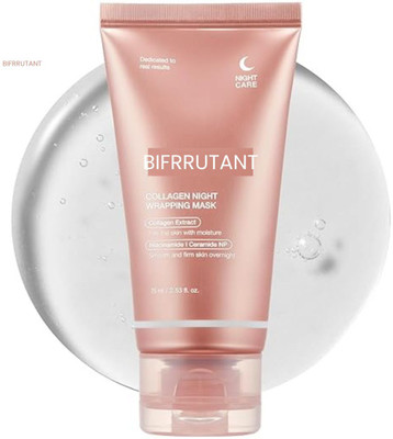 BIFRRUTANT Over Night Bio Collagen Face Mask for Smoother, Brighter Skin(75 ml)
