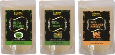 Donnara Organics Neem Powder, Rose Petal Powder & White Sandalwood Powder(450 g)