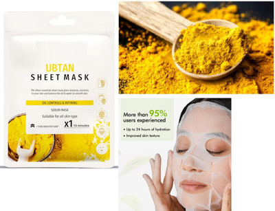 Emijun All Skin Types Ubtan Face Sheet Mask With Serum Soft and Healthy Skin(20 g)