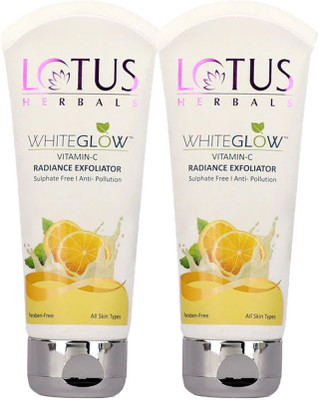 LOTUS HERBALS WhiteGlow Vitamin-C Radiance Exfoliator ( Pack of 2 ) (100gm * 2 )(200 g)