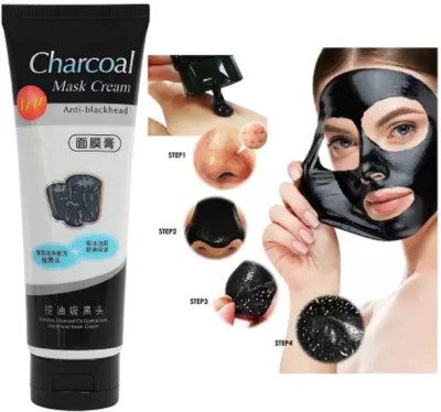 AFARAXIA Charcoal Mask Peel Off Face Mask Cream Blackhead Remover for All Skin Type(130 ml)